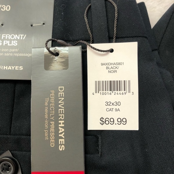 NWT Denver Hayes Classic Fit Never Iron Black Pants 32 - Picture 3 of 10